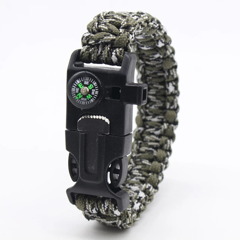Outdoor Multi-function Survival Bracelet, Military Emergency, 4mm Paracord Wristband, Scraper, Whistle, Buckle Tools