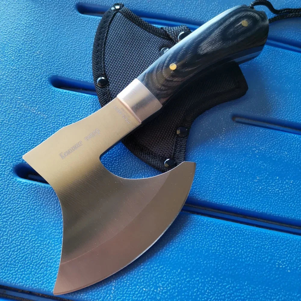 Stainless Steel Axe & Folding Knife Combo Set: High-Performance for Outdoor Adventures, Camping & Hiking