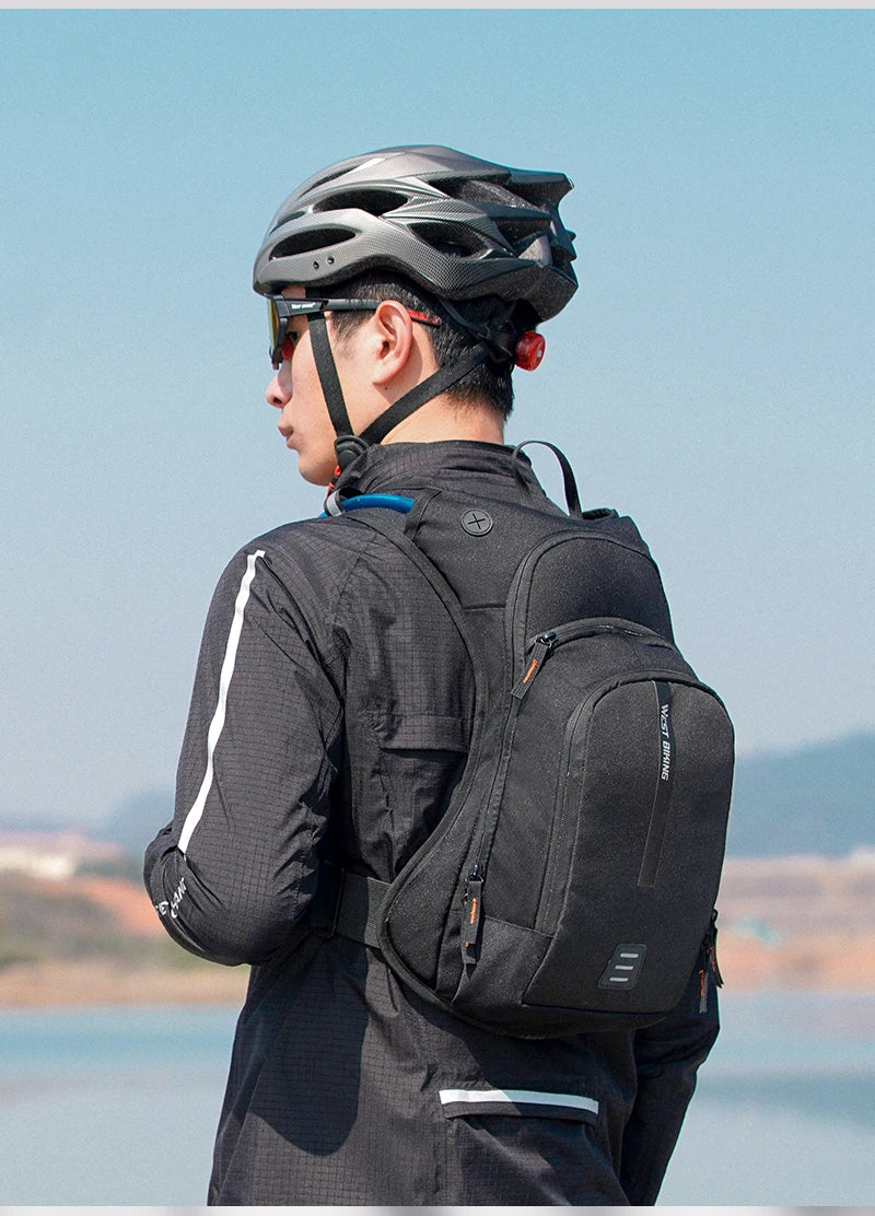 WEST BIKING 10L Ultralight Cycling Backpack Ergonomic Strap MTB Road Bicycle Bag With Water Bag Outdoor Hiking Climbing Bag