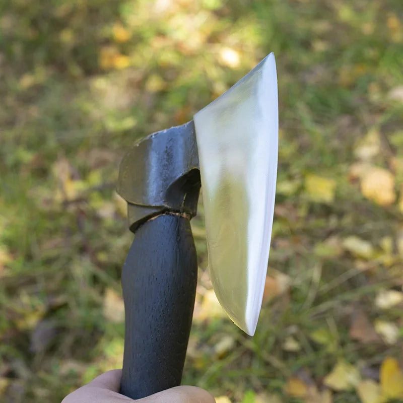 Outdoor camping, chopping wood and trees, mini axe with patina, hand axe, Qinggang wood, household use, fierce steel axe