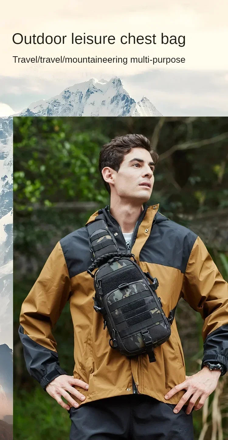 Outdoor camping chest bag tactical backpack sports shoulder hiking climbing ride fishing Moore Sling EDC EDC Fanny Pack