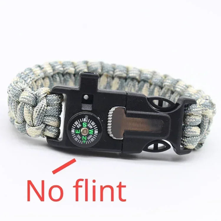 Outdoor Multi-function Survival Bracelet, Military Emergency, 4mm Paracord Wristband, Scraper, Whistle, Buckle Tools