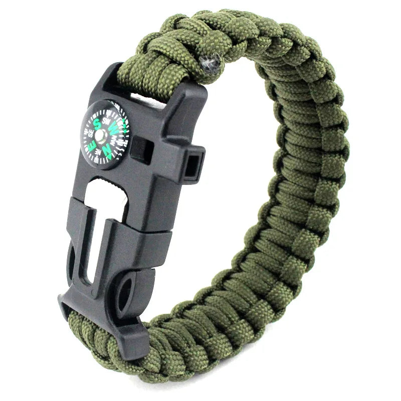 Fashion Men Outdoor Survival Umbrella Rope SOS Bracelet Camping Adventure Emergency Rescue Compass Sport Whistle Bracelets
