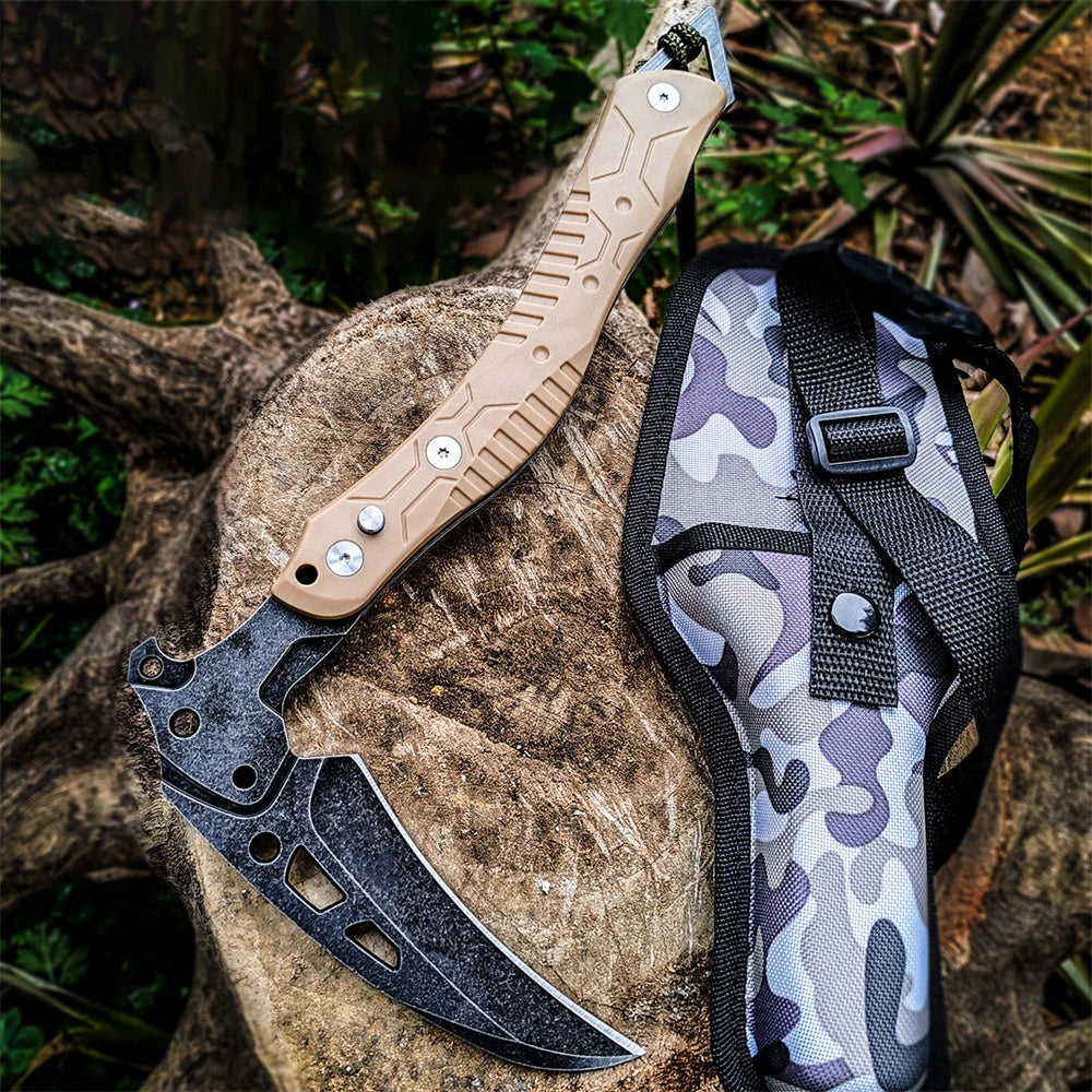 Foldable Survival Fire Axe Outdoor Camping Tactical Axes Multi-purpose Bushcraft Axe Self-defense Hand Ax Wilderness Survival
