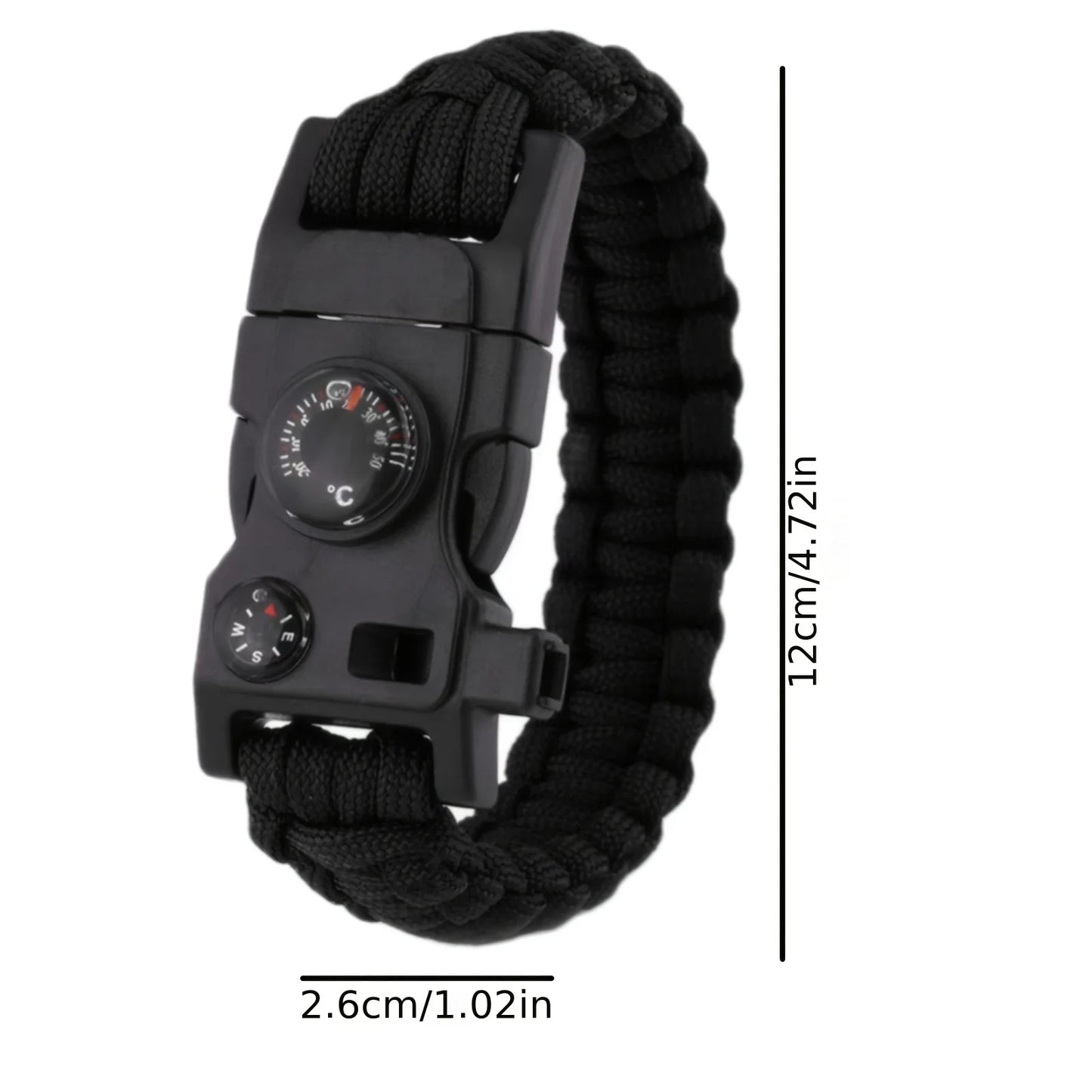 10-in-1 Multifunctional Survival Bracelet with Compass, WhistleLine Rope for Outdoor Adventures and Emergencies
