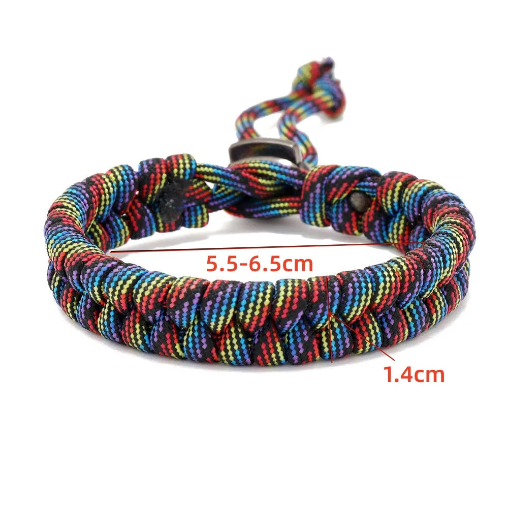 Adjustable Survival Emergency Bracelet Paracord Rope Bracelet Weaving Cord For Men Women OutdoorSport Camping Hiking Accessories