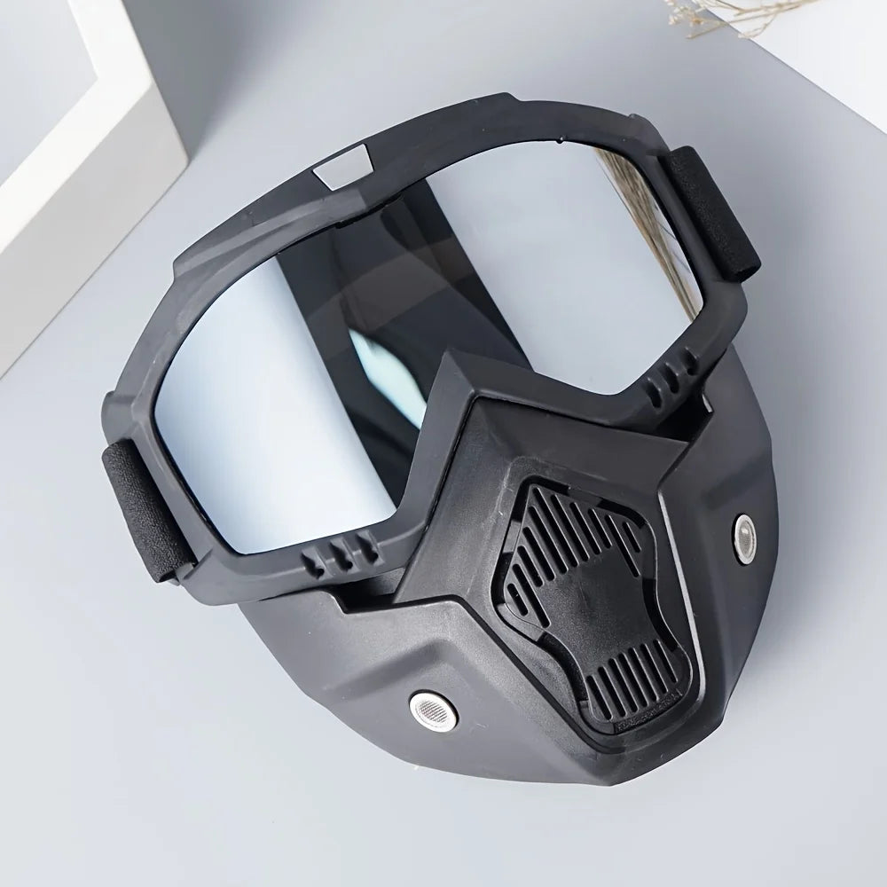 Tactical Full Face Helmet FAST ABS with Detachable Goggles & NVG Bracket, Airsoft CS Military Protective Mask Gear for Outdoor W
