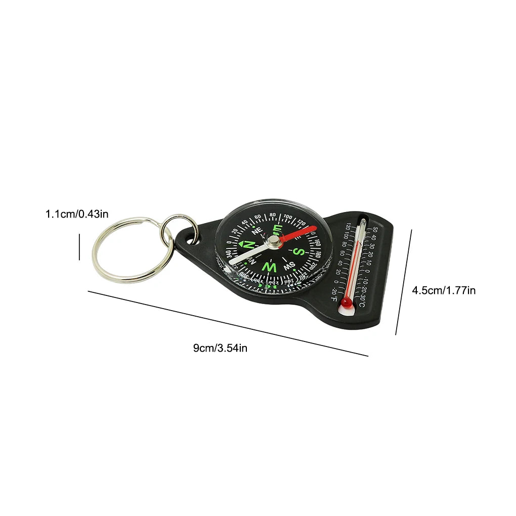 3 in 1 Navigation Tool Thermometer Multifunction Keychain Orientation Watch