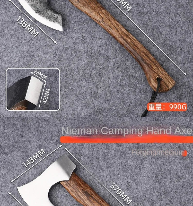Outdoor camping firewood chopping tree head axe camping forging axe