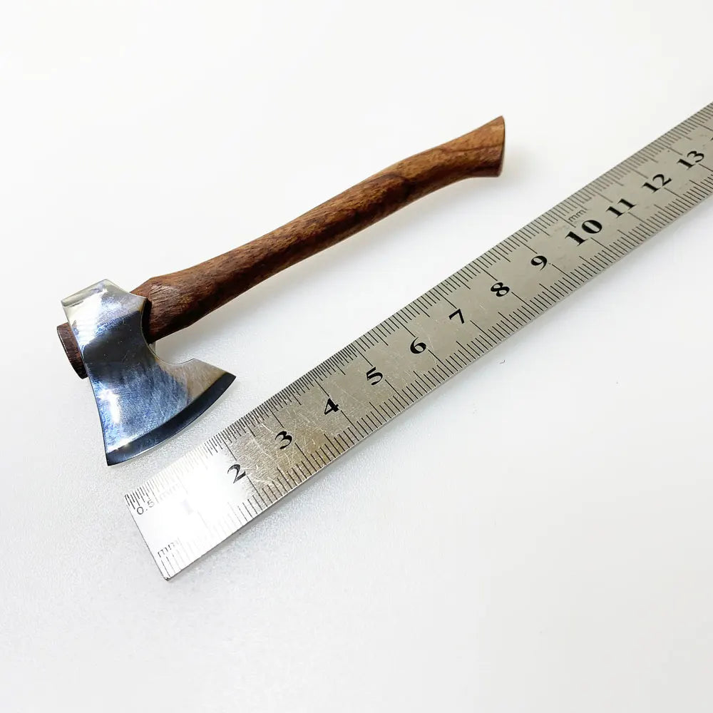 Dropship 1PCS Stainless Steel Sharp Blade Mini Axe Wooden Handle Fixed Blade Knife Outdoor Camping Survival Tool