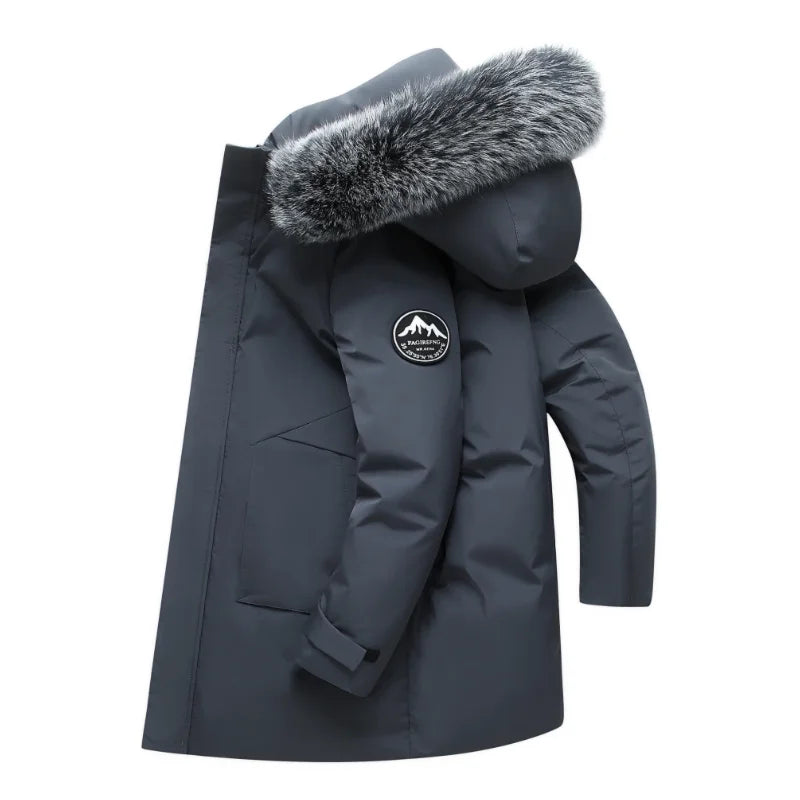 Outdoor Hiking Camping in Winter Windproof Warm Casual Fur Collar Feather Jacket Comfortable Versatile Warm Down Jacket