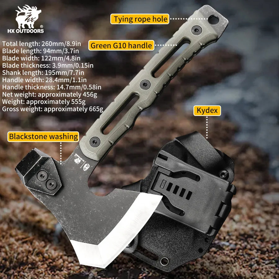 HX OUTDOORS Mercenarys Full Tang Camping Survival Touris Axe Hatchet Tactical Multifunctional Hunting Tools Tomahawk Hammer axes