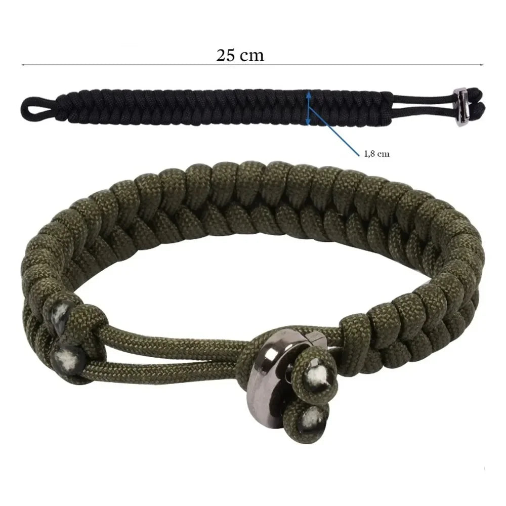 Adjustable Survival Emergency Bracelet Paracord Rope Bracelet Weaving Cord for Men Women OutdoorSport Camping Hiking Accessories