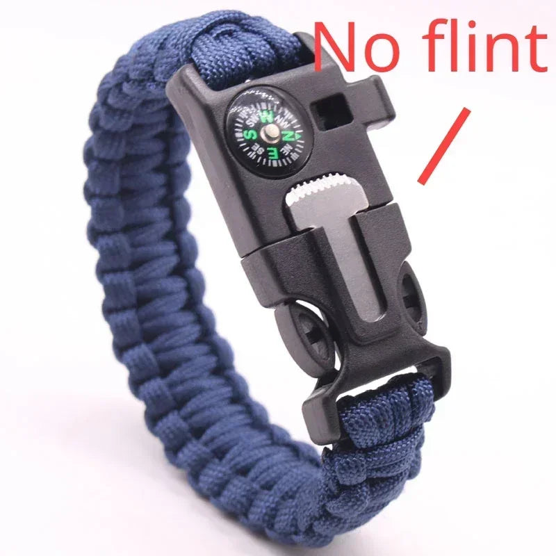 Outdoor Multi-function Survival Bracelet, Military Emergency, 4mm Paracord Wristband, Scraper, Whistle, Buckle Tools