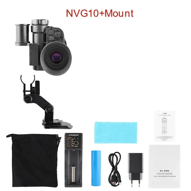 NVG10 FHD Digital Infrared Head Mounted Outdoor Helmet Type Single Tube Monocular Night Vision Goggles Campling Hunting