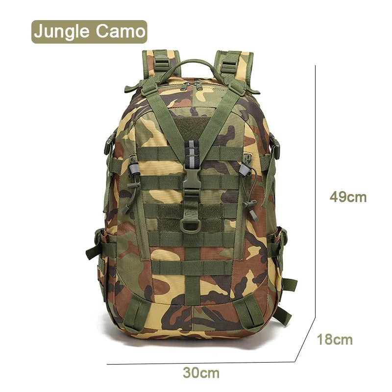 40L Camping Backpack Men's Bag Travel Riding Bags Knapsack Climbing Rucksack Hiking Outdoor Reflective Shoulder Fishing Bag