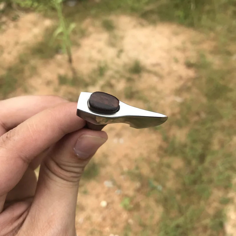 Dropship 1PCS Stainless Steel Sharp Blade Mini Axe Wooden Handle Fixed Blade Knife Outdoor Camping Survival Tool