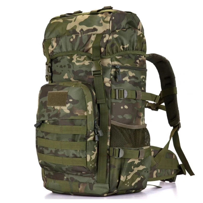 50L Large Capacity Tactical Backpack, 900D Outdoor Camping Mountaineering Bag, Hiking Rucksack, Travel Backpack