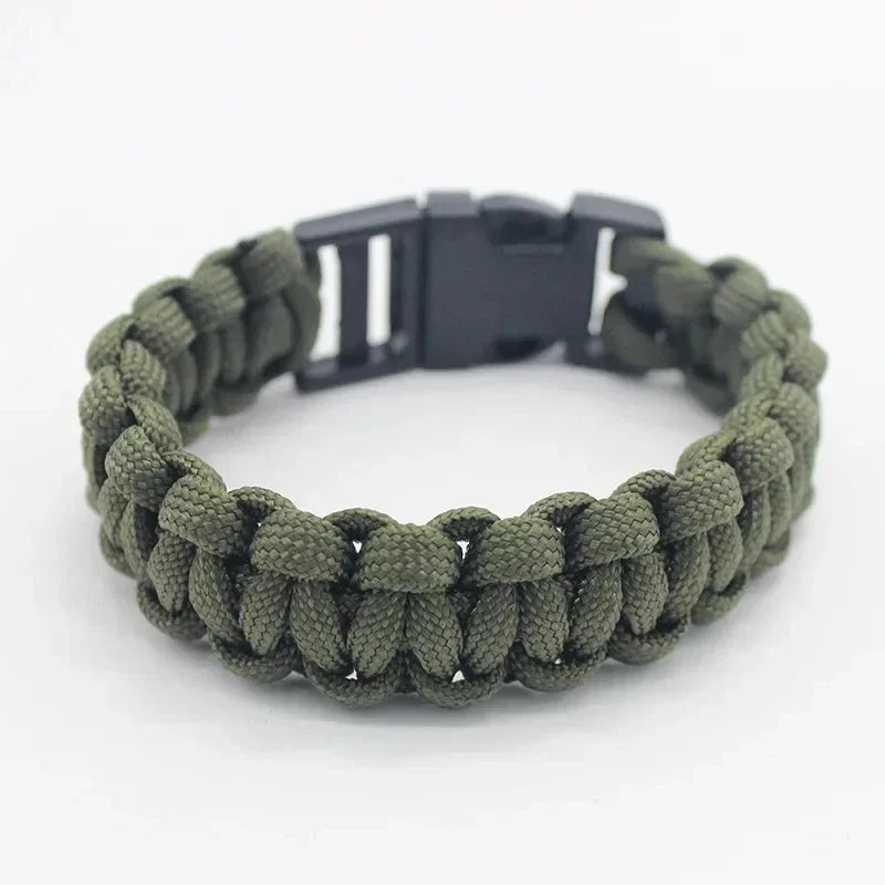 23cm/9in Seven Core Paracord Survival Bracelet for Outdoor Emergency Escape Camping Tool with Plaited Rope Design