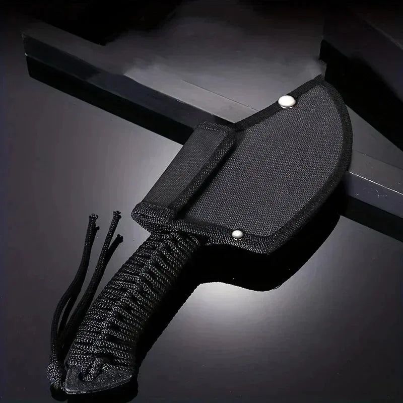 Black Carbon Steel AXE with Cutter sleeve,Sharp Butcher Knife. Bone Cutting and Meat Processin. Portable outdoor bbq axe knife