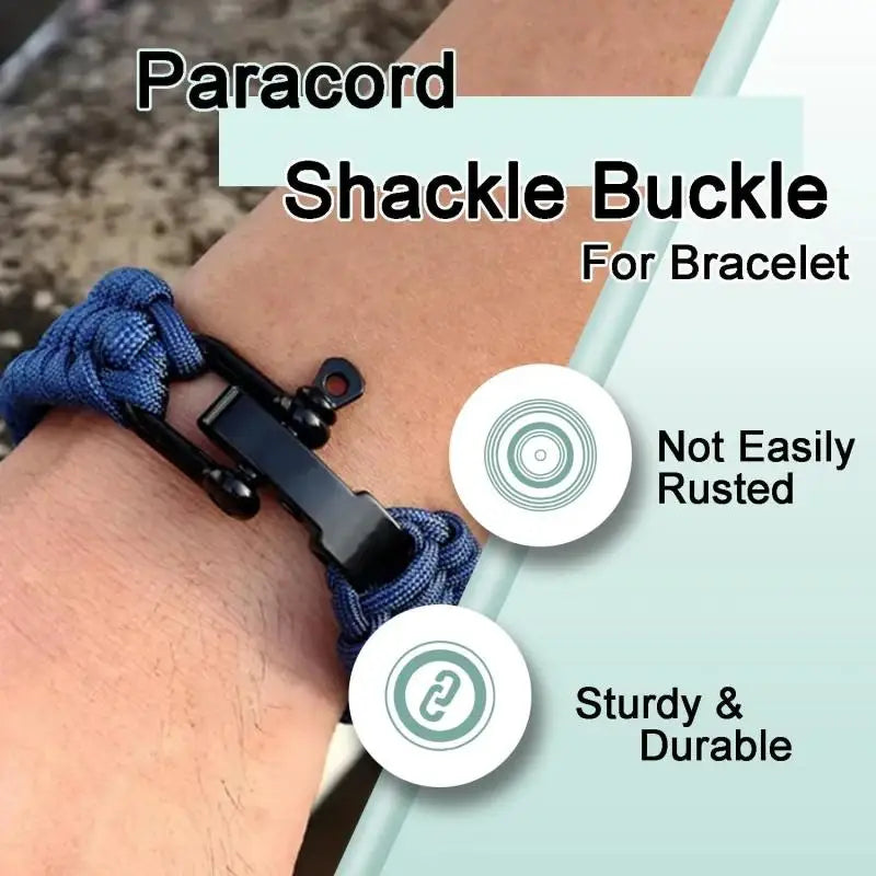 4Pcs Paracord Bracelet Buckle Metal Bow Anchor Clasp D Shackle Survival Bracelet Camping Accessories Wrist Strap U Shackles