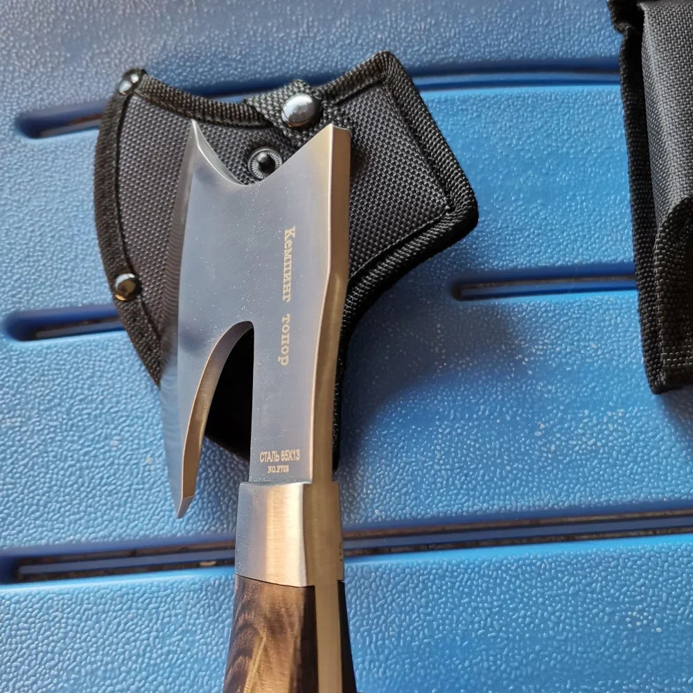 Stainless Steel Axe & Folding Knife Combo Set: High-Performance for Outdoor Adventures, Camping & Hiking