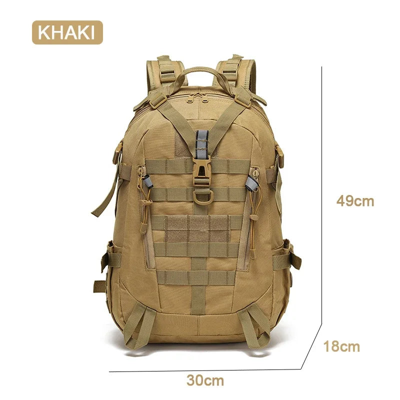 40L Camping Backpack Men's Bag Travel Riding Bags Knapsack Climbing Rucksack Hiking Outdoor Reflective Shoulder Fishing Bag