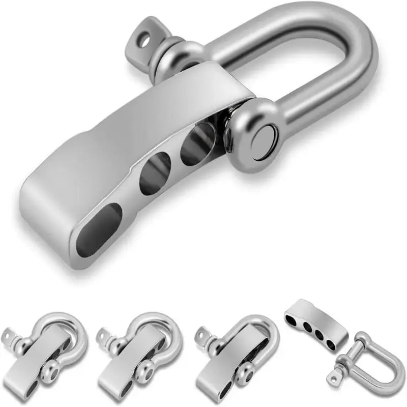 4Pcs Paracord Bracelet Buckle Metal Bow Anchor Clasp D Shackle Survival Bracelet Camping Accessories Wrist Strap U Shackles