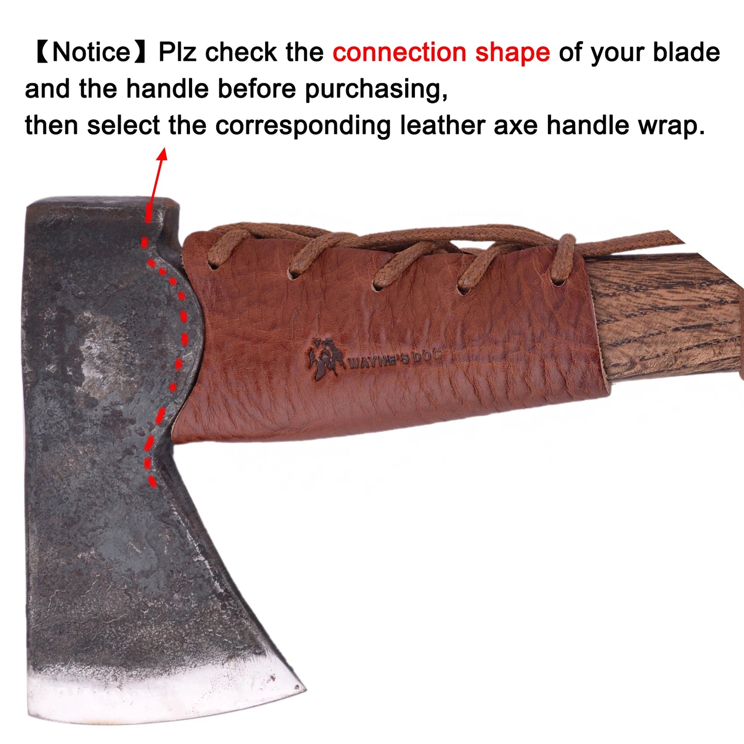 Genuine Leather Axe Handle Guard Collar Holster Hatchet Blade Cover (One Set), for Camping, Hiking, Hunting, Outdoors.