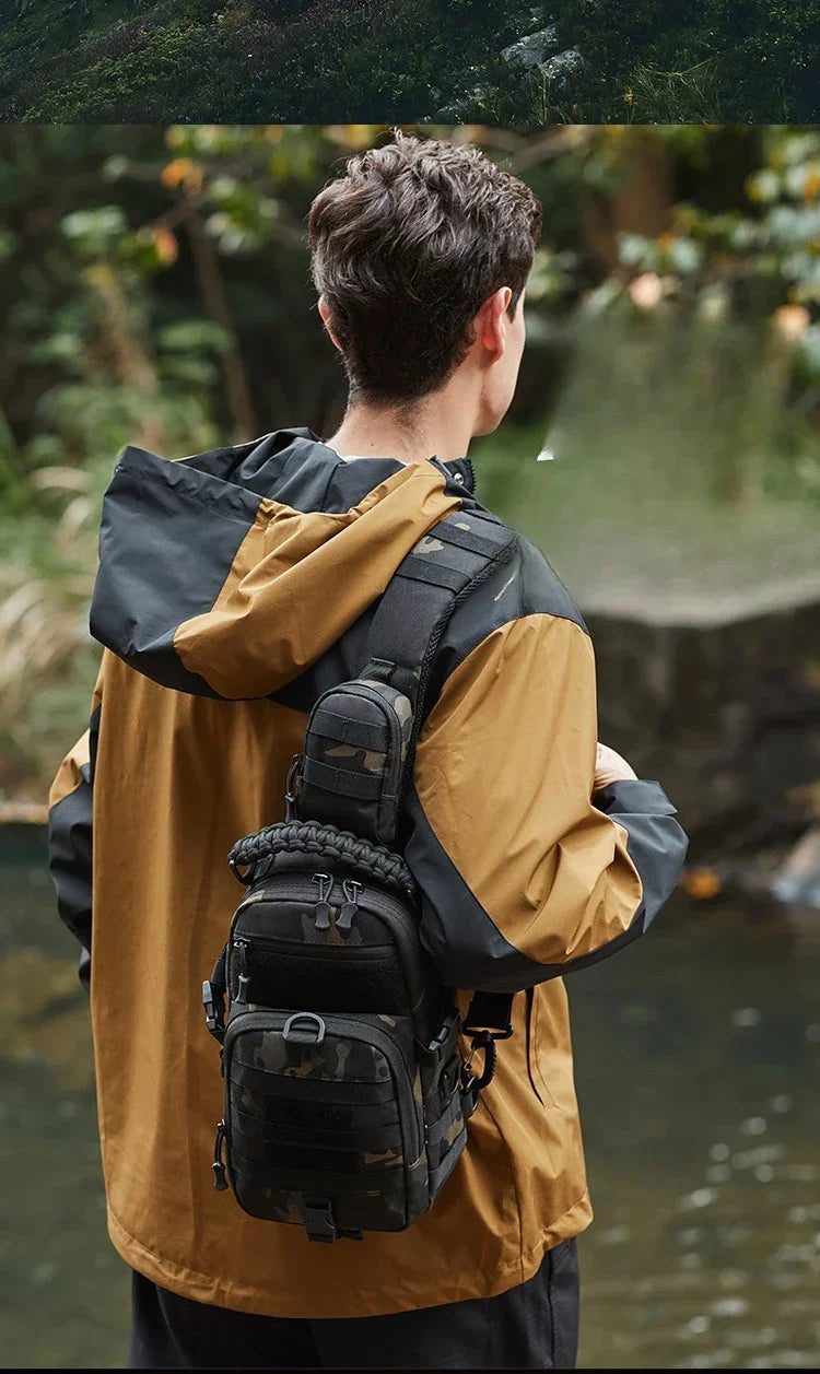 Outdoor camping chest bag tactical backpack sports shoulder hiking climbing ride fishing Moore Sling EDC EDC Fanny Pack