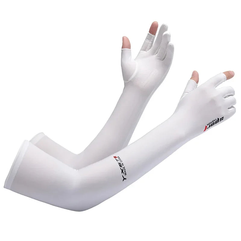 UV Solar Arm Sleeves Men Cycling Gloves Hand Long Sleeves Driving Arm Cover Summer Woman Cool Muff Sun Protection Motorcyclist