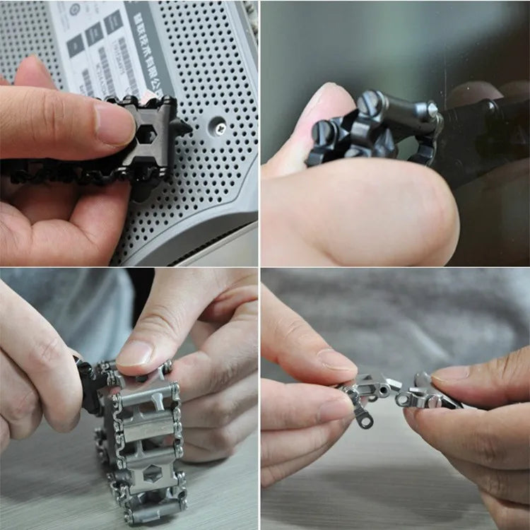 29-in-1 Stainless Steel Multi-function Tool Bracelet Outdoor Survival Emergency Watch Chain Accessory Portable Tool