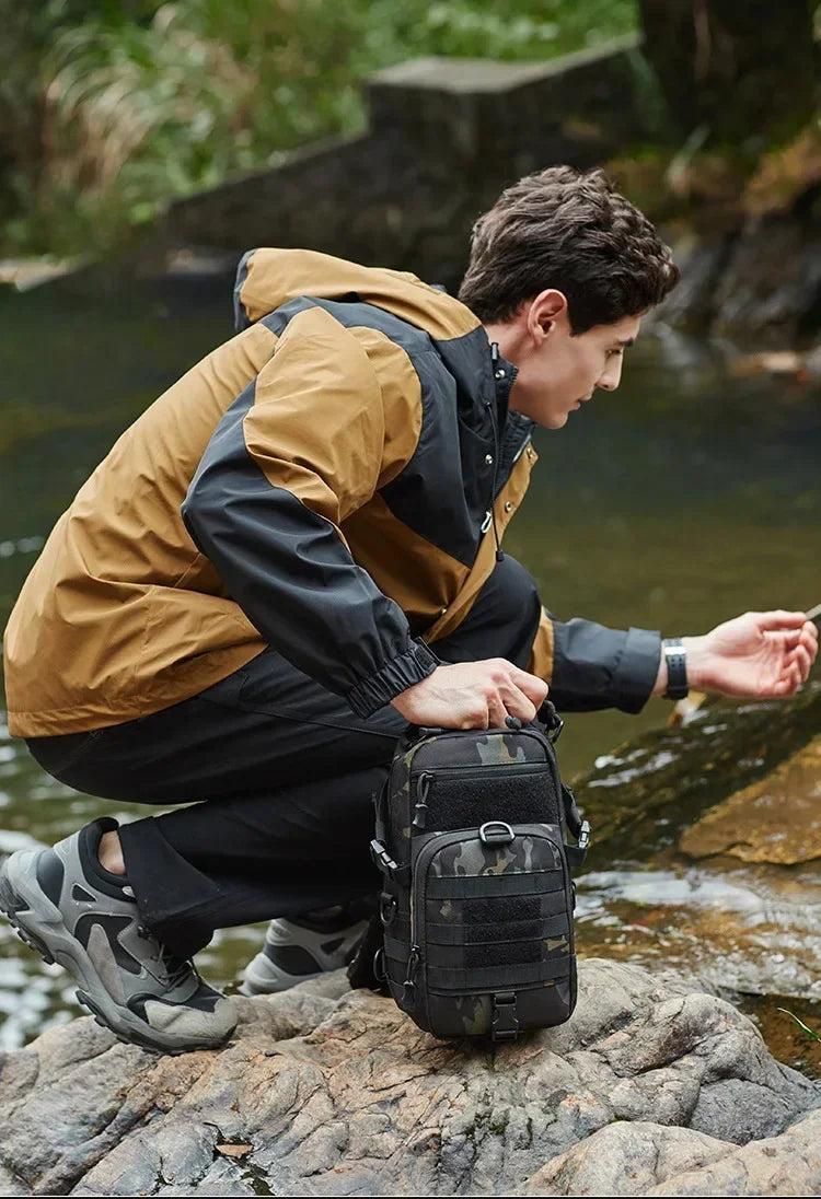 Outdoor camping chest bag tactical backpack sports shoulder hiking climbing ride fishing Moore Sling EDC EDC Fanny Pack