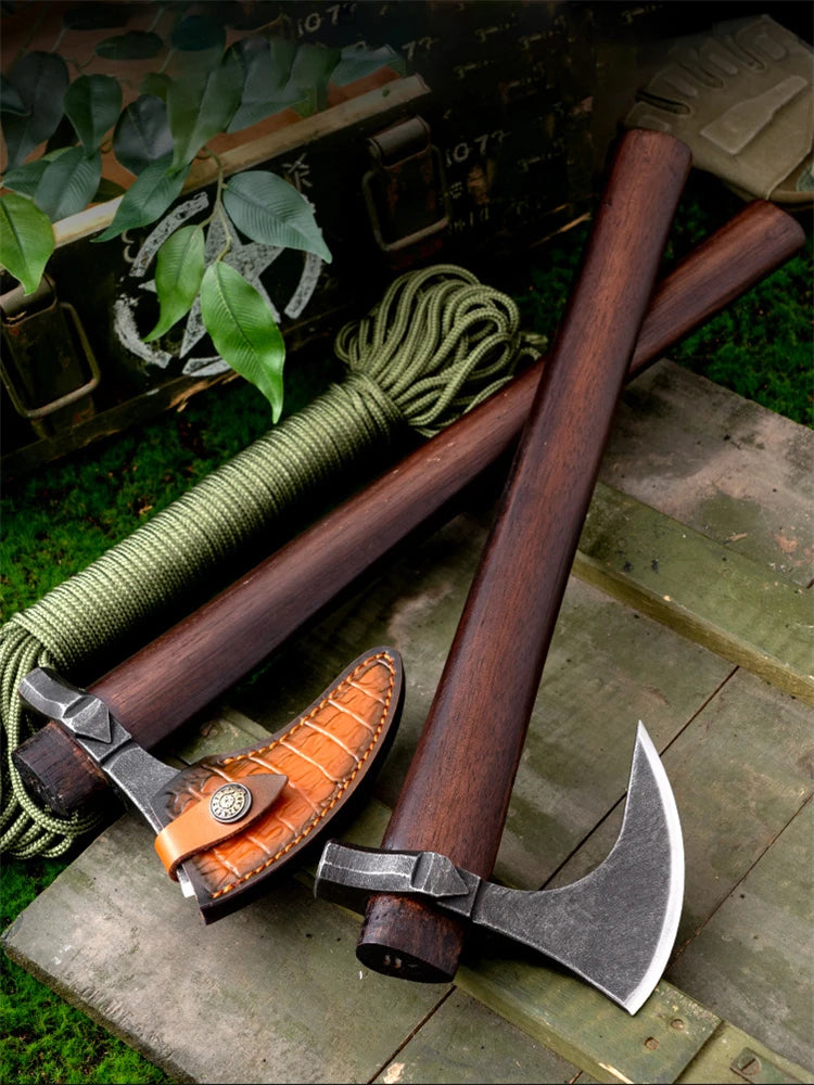 Handcrafted Axe Tactical Survival Outdoor Axe Camping Equipment Chopping Wood Ax Logging Mountain Multiuse Hand Tools Lumberjack