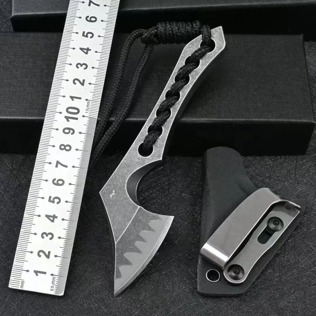 Camping axe hunting tools, outdoor small axe with K sheath, 9cr18mov steel, outdoor emergency equipment, logging tools, outdoor
