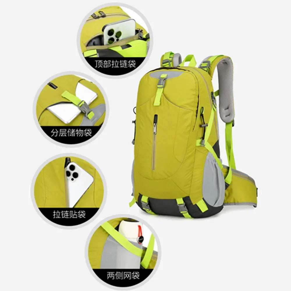 Backpacks 40 Liter Outdoor Hiking Backpack Waterproof Men's and Women's Lightweight Backpack Large Capacity Travel Mochila Bolsa