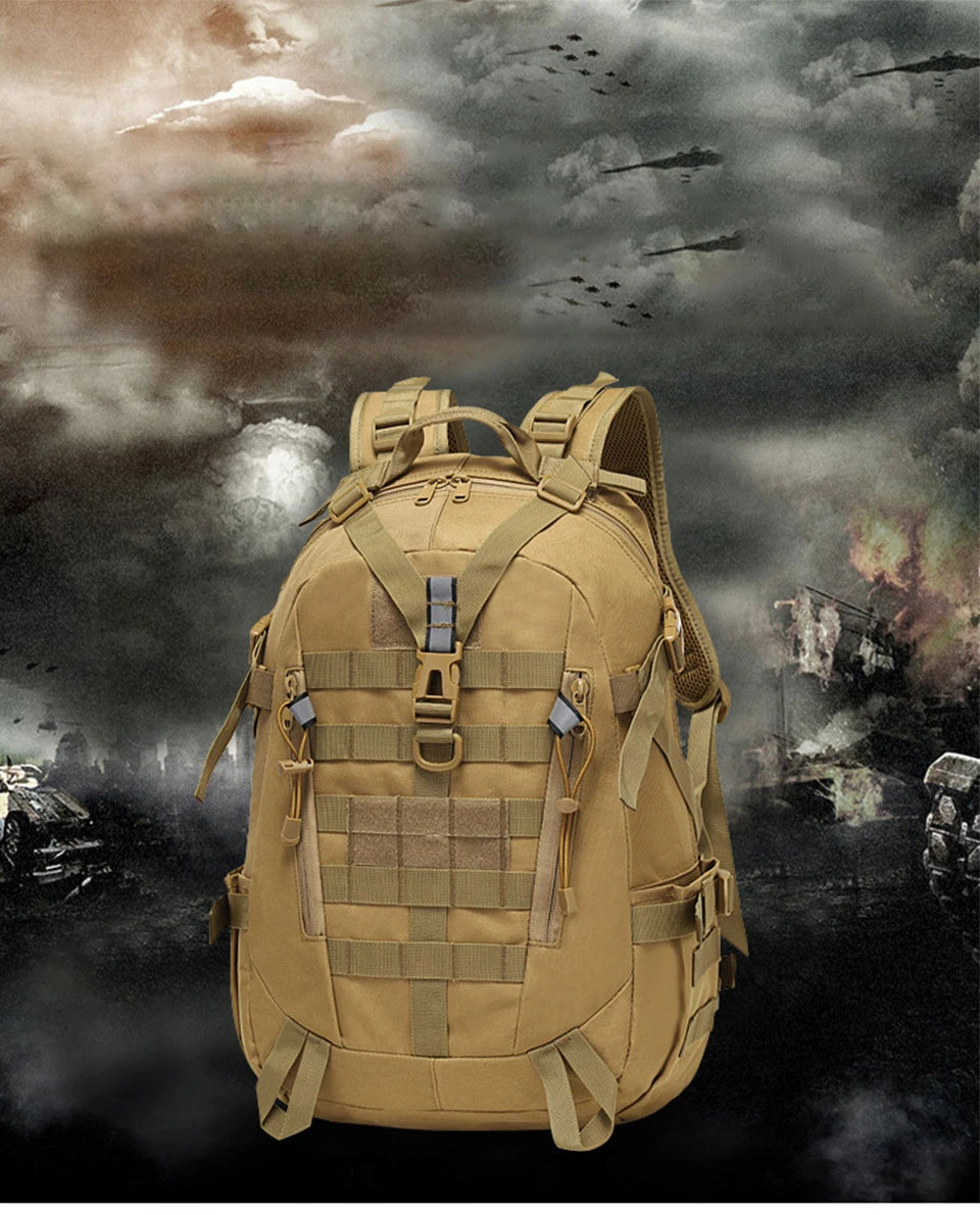40L Camping Backpack Men's Bag Travel Riding Bags Knapsack Climbing Rucksack Hiking Outdoor Reflective Shoulder Fishing Bag