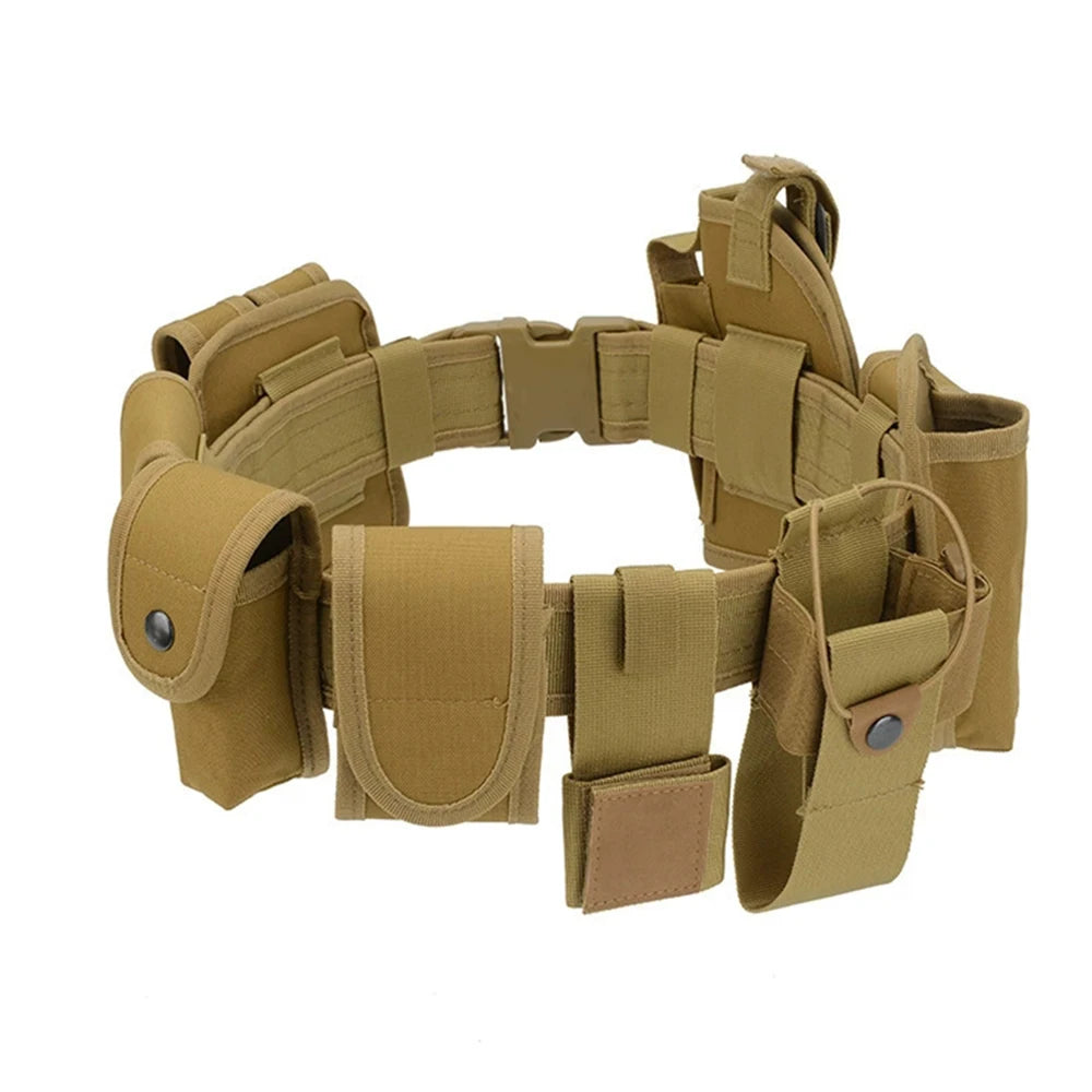 Tactical Waist Belt Training Duty Security Equipment Set Multifunctional Nylon Waterproof Waist Bag Ten Piece Set Accessories