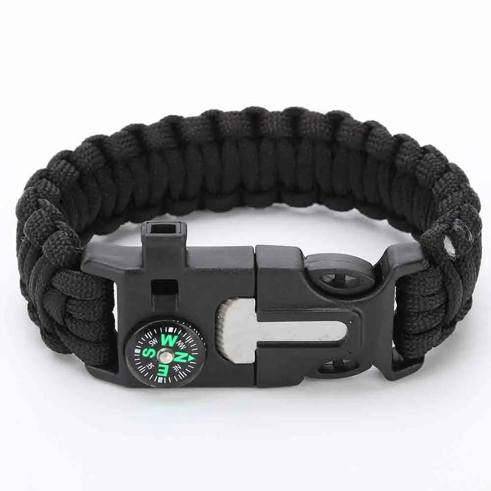 Outdoor Survival Umbrella Rope SOS Bracelet Emergency Rescue Bracelet Compass Sport Tactical Survival Tool Whistle Bracelets