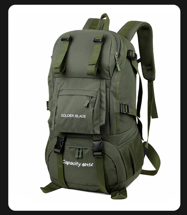 50L Camping Backpack Large Hiking Travel Bags Outdoor Sports Equipment Waterproof Oxford Shoulder Mountain Climbing Rucksack