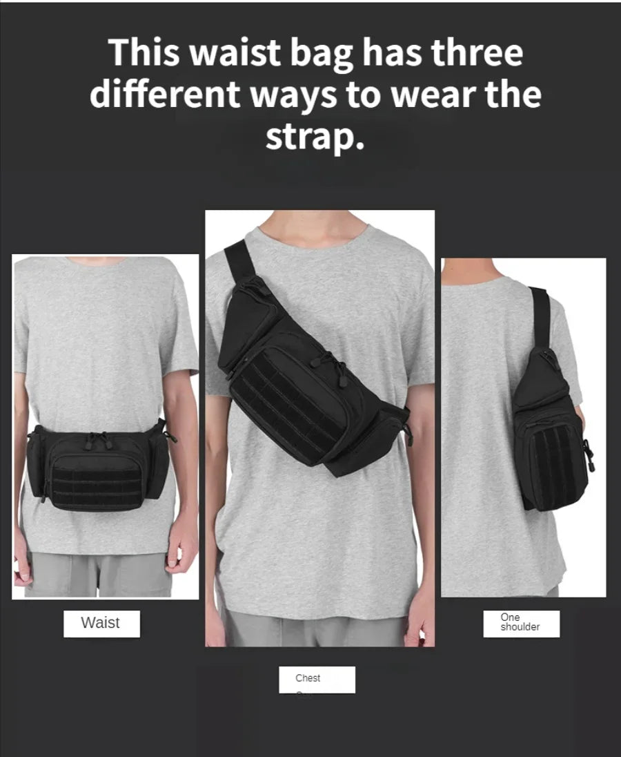 Outdoor Hiking Waist Bag Running Sports Functional Bag Cycling Bag Bum Bag Multi-functional Tool Shoulder Tactical Waist Pack