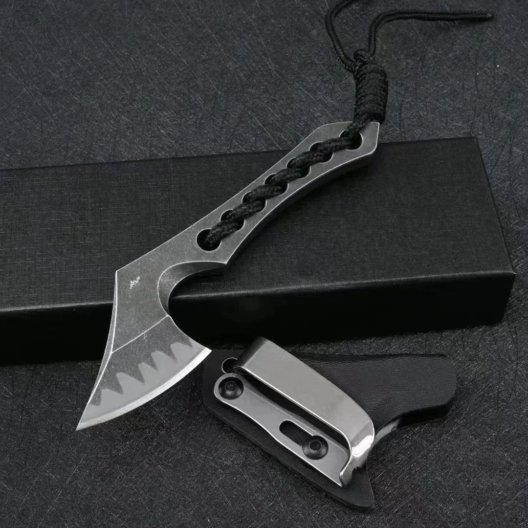 Camping axe hunting tools, outdoor small axe with K sheath, 9cr18mov steel, outdoor emergency equipment, logging tools, outdoor