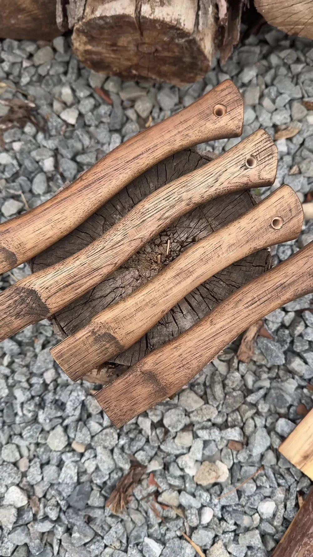 Walnut Axe Handle with Hole Wedge Accessories for DIY Outdoor Axes Hammers Survival Camping Gear Tomahawk Viking Axe