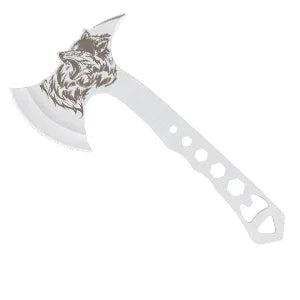 3-Pack Tactical Throwing Axe/Tomahawk w/Corkscrew & Nylon Sheath, 10.4'' Full Tang Stainless Steel - Camping/Survival Gear
