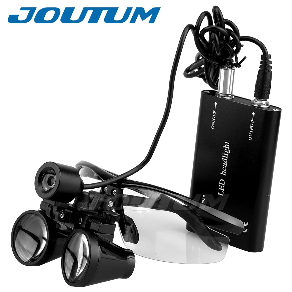 3.5X/2.5X Magnification Binocular Dental Loupe Surgery Surgical Magnifier with Headlight LED Light Medical Operation Loupe Lamp