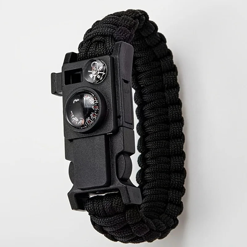 10-in-1 Multifunctional Survival Bracelet with Compass, WhistleLine Rope for Outdoor Adventures and Emergencies