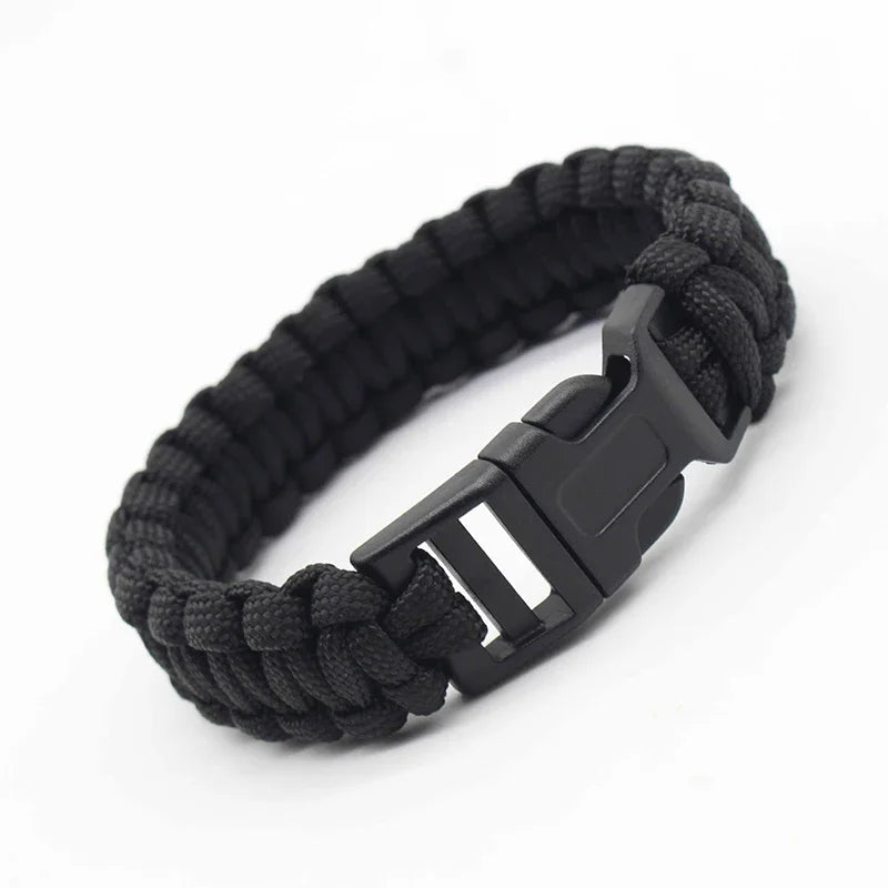 23cm/9in Seven Core Paracord Survival Bracelet for Outdoor Emergency Escape Camping Tool with Plaited Rope Design