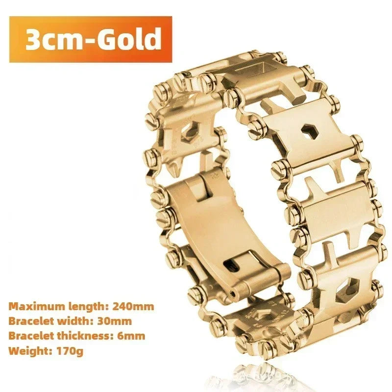29-in-1 Stainless Steel Multi-function Tool Bracelet Outdoor Survival Emergency Watch Chain Accessory Portable Tool