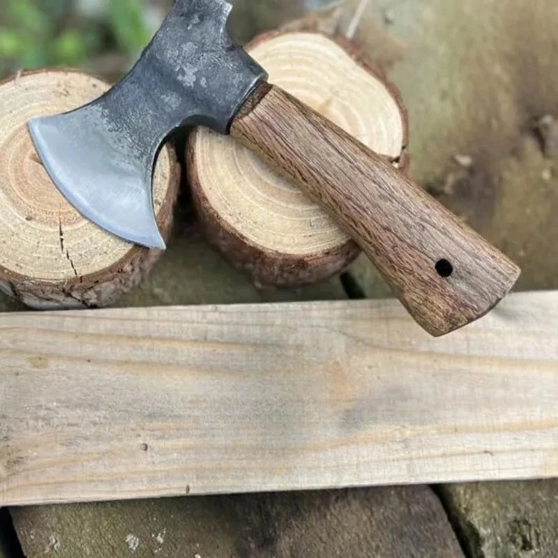 High-carbon Steel Hatchet Portable Small Axe Outdoors Camping Multifunctional Wooden Handle Self-defense Small Axe Outdoor Tools