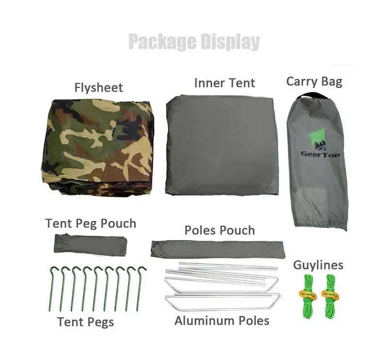 Outdoor Tent Double Layers Waterproof Single Person 3 Season Lightweight Tent